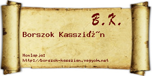 Borszok Kasszián névjegykártya